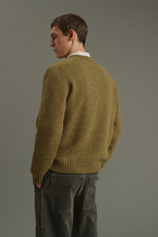Pull Isamu - Kaki Chiné - Laine - Homme