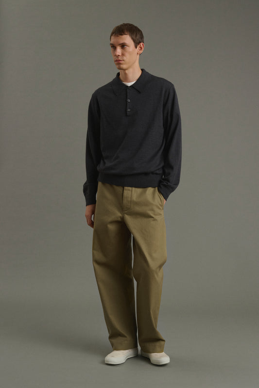 Pull Etienne - Gris Anthracite - Laine Mérinos - Homme