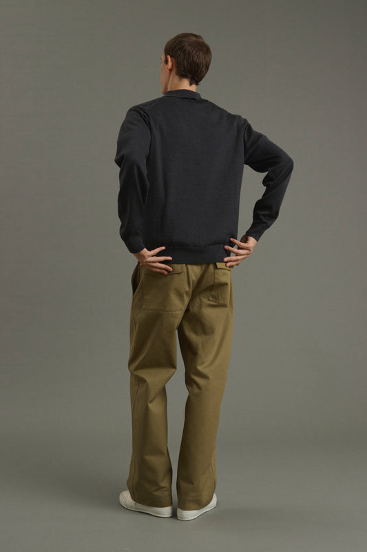 Pull Etienne - Gris Anthracite - Laine Mérinos - Homme