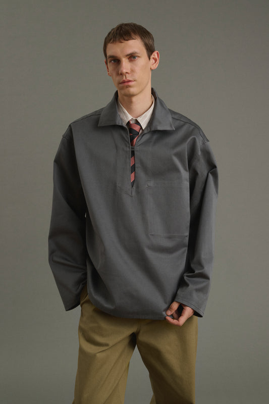 Vareuse Pierre - Gris Foncé - Coton - Homme