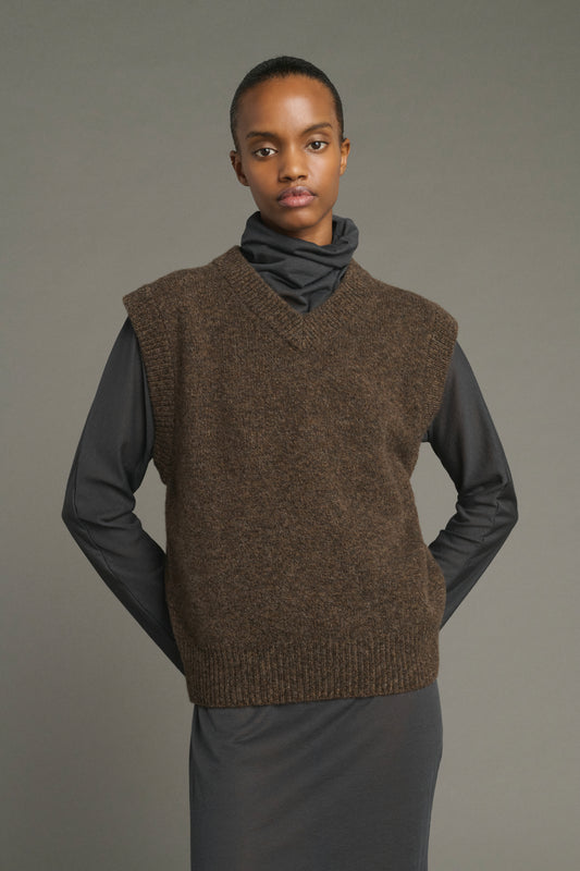 Pullover Karl - Brown Marl - Merino Wool - Women
