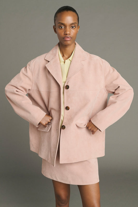 Veste Lorenzo - Vieux Rose - Cuir - Femme