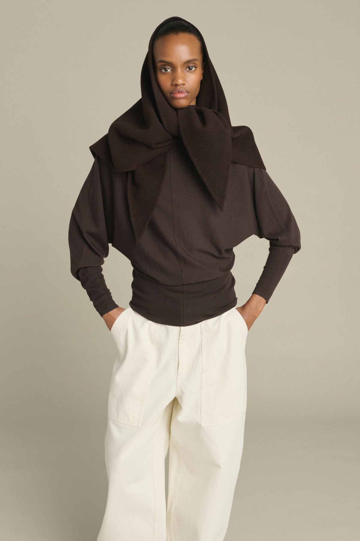 Cape Jamelia - Marrone Scuro - Lana - Donna