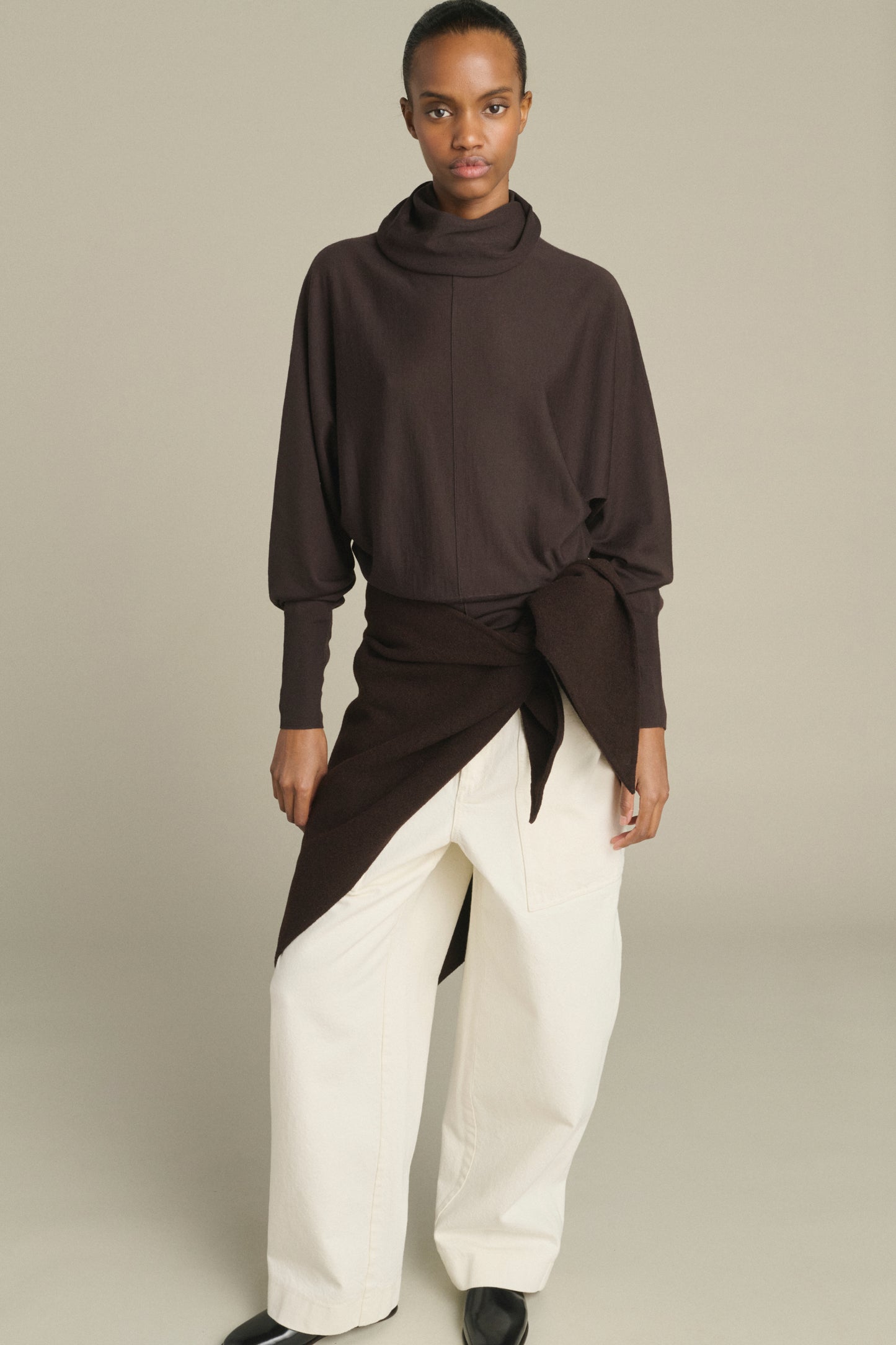 Cape Jamelia - Marrone scuro - Lana - Donna