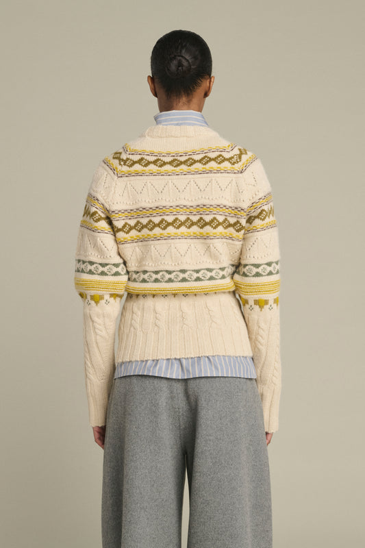 Pull Luis - Multico Beige - Laine Mérinos - Femme