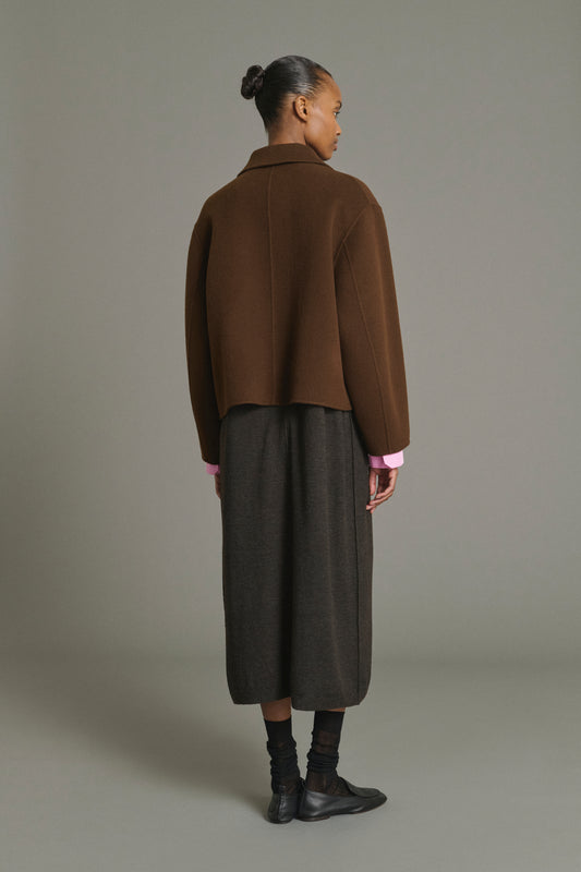 Cappotto Gyoda - Cioccolato - Lana - Donna