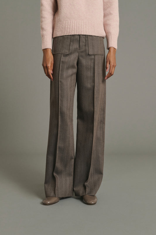 Pantalon Harold - Marron Glacé - Laine - Femme