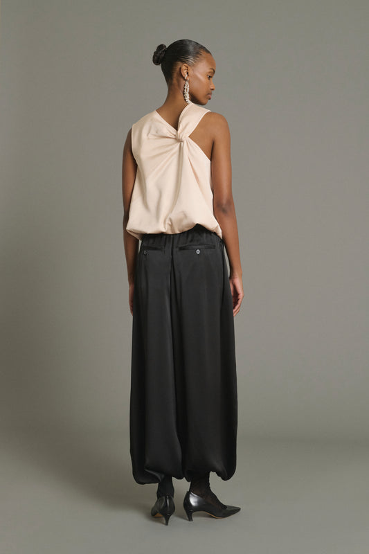 Pantaloni Leopold - Nero - Seta - Donna