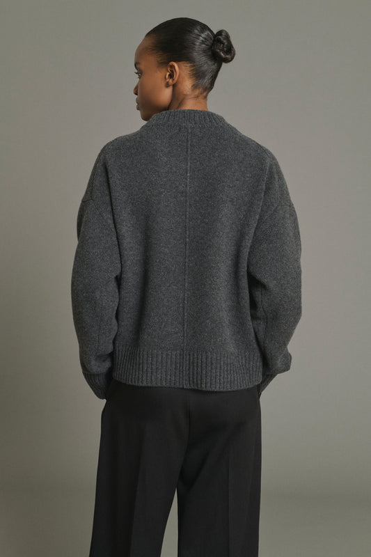 Maglione Julie - Grigio Antracite - Lana Merino - Donna
