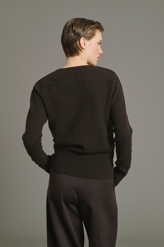 Maglione Jamie - Cioccolato - Lana Merino - Donna