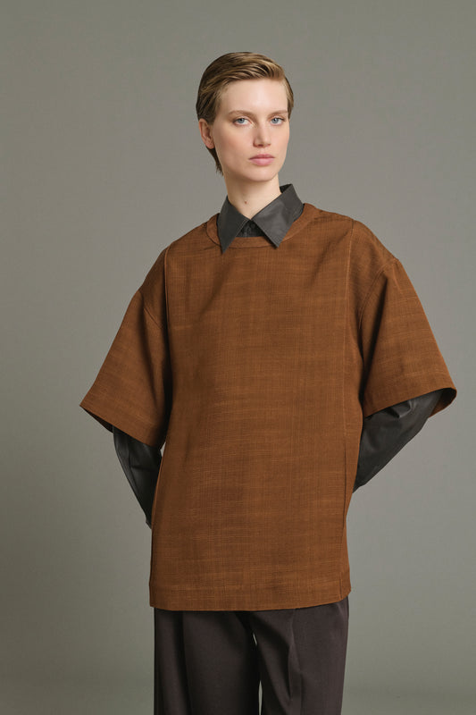 Camicia Lisa - Caramello - Donna