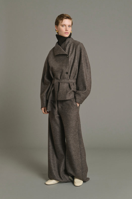 Pantalon Gibson - Taupe Chiné - Laine - Femme