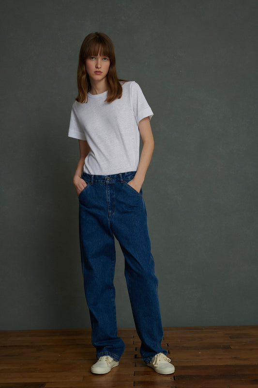 Jeans Napoleon - Denim Blu Slavato - Cotone - Donna