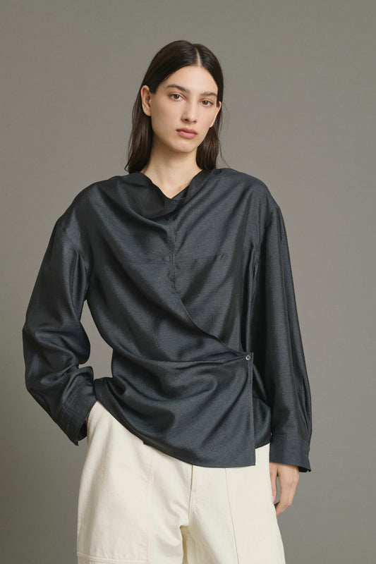 Blusa Jenny - Grigio Antracite - Seta - Donna