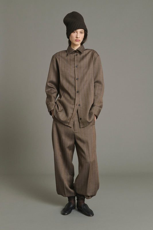 Camicia Lisbonne - Marrone/Malva - Lana - Donna