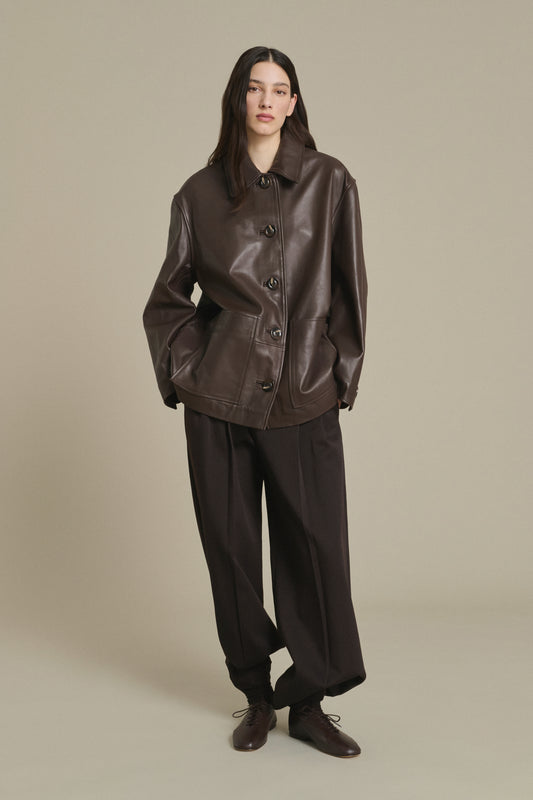 Giacca Vincenzo - Taupe pelle liscia donna - Soeur