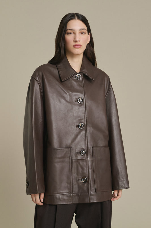 Giacca Vincenzo - Taupe pelle liscia donna - Soeur