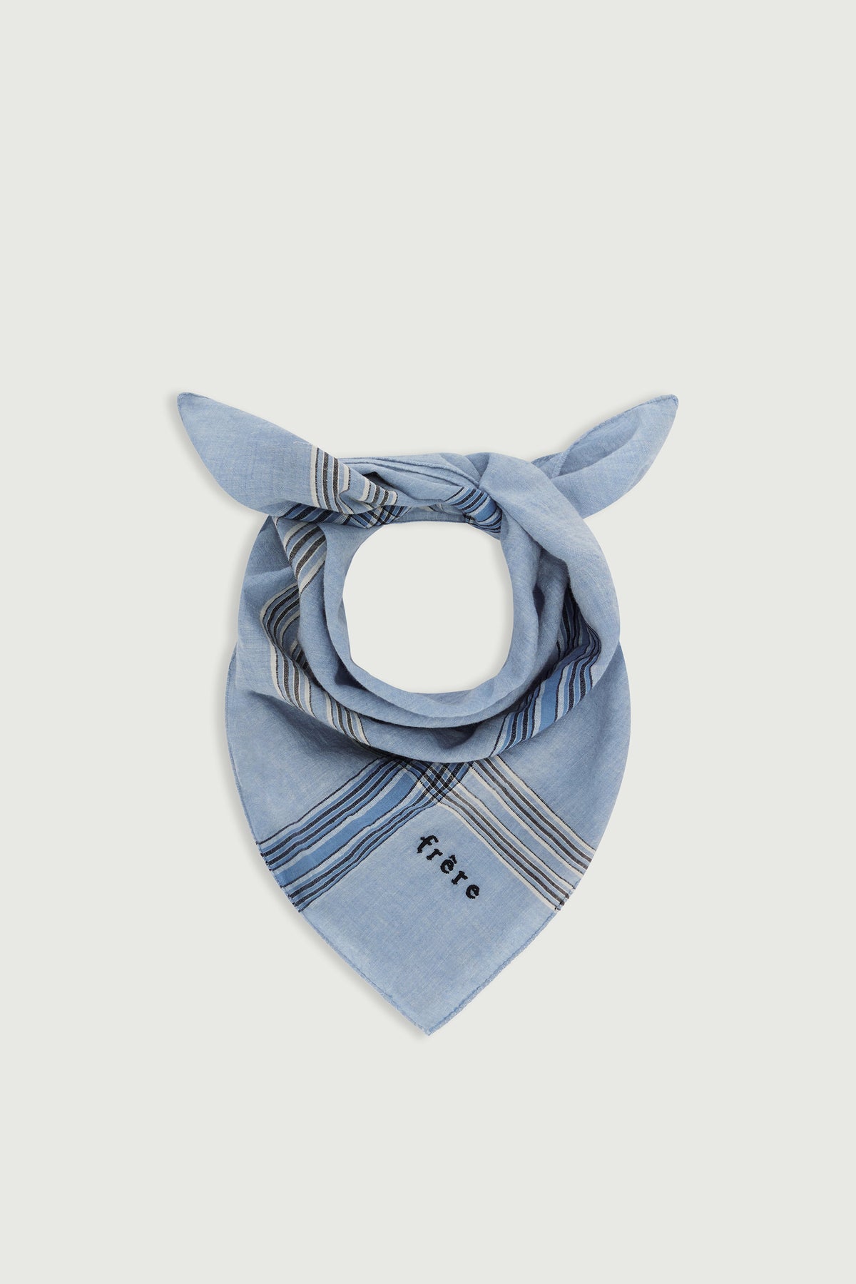 Sciarpa Paulin - Azzurro cielo/Nero - Cotone - Uomo