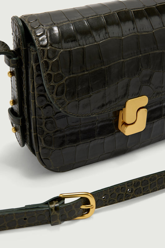 Borsa Bellissima Mini - Verde Oliva - Pelle - Donna