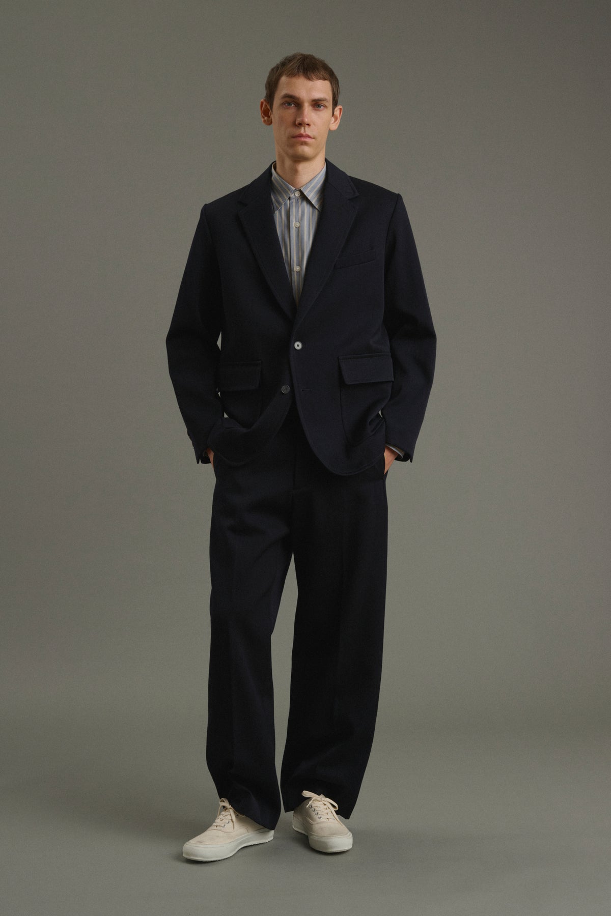 Pantaloni Antonin - Blu navy scuro - Lana - Uomo