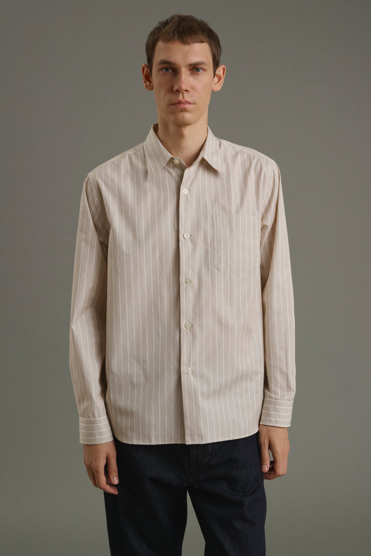 Chemise Glenn - Noisette/Écru - Coton - Homme