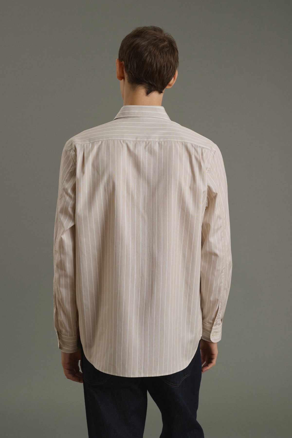 Chemise Glenn - Noisette/Écru - Coton - Homme vue 3