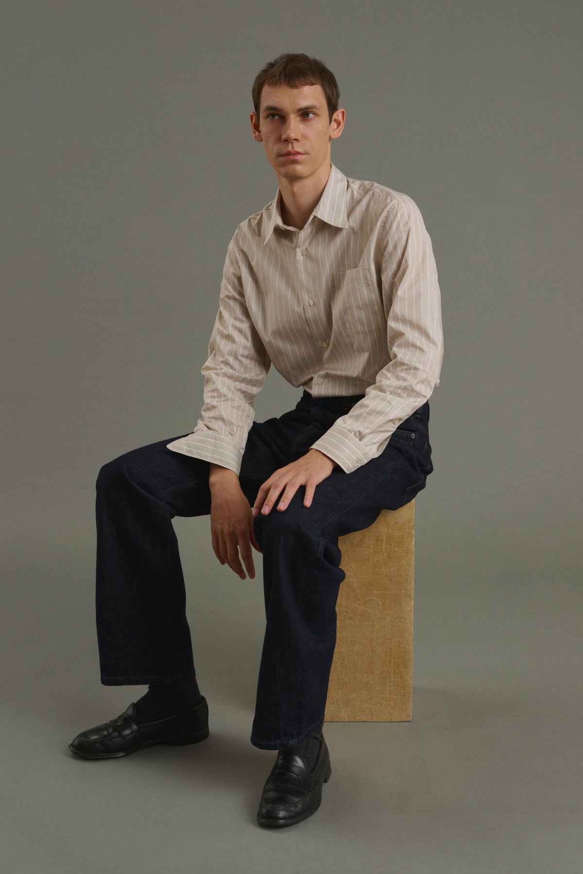 Chemise Glenn - Noisette/Écru - Coton - Homme vue 4