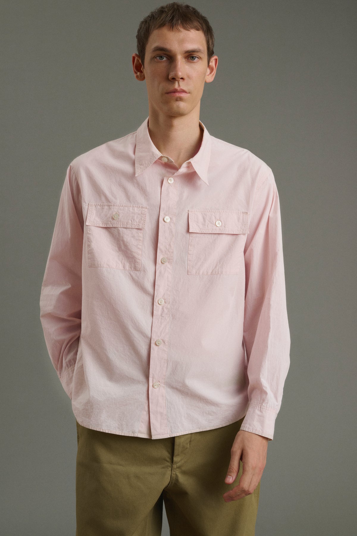 Chemise Isaac - Rose Pâle - Coton - Homme vue 5