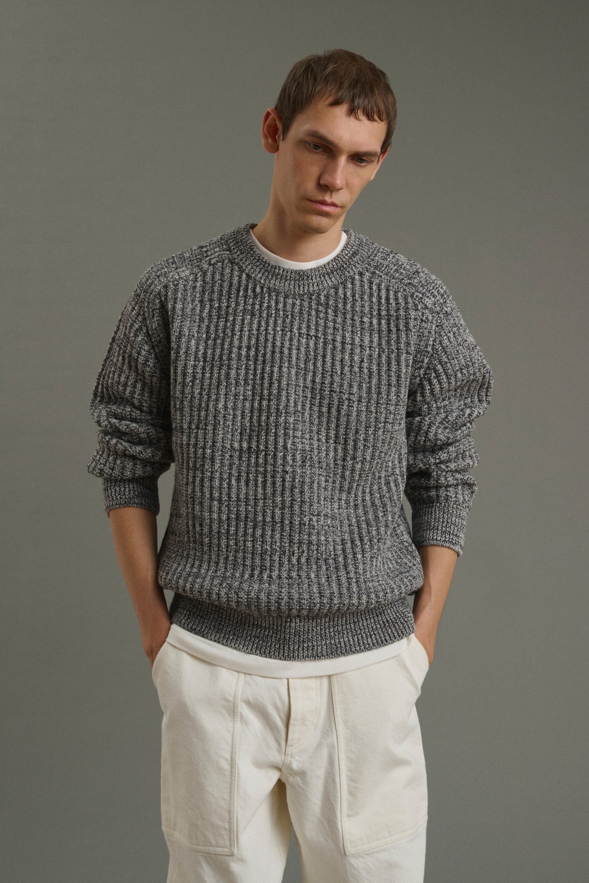 Maglione Osma - Ecrù/Antracite - Lana - Uomo vue 1