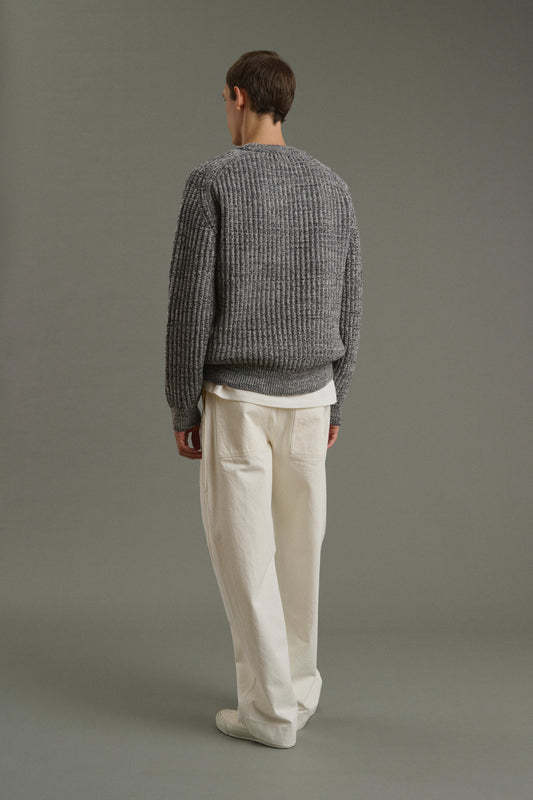 Pull Osma - Écru/Anthracite - Laine - Homme