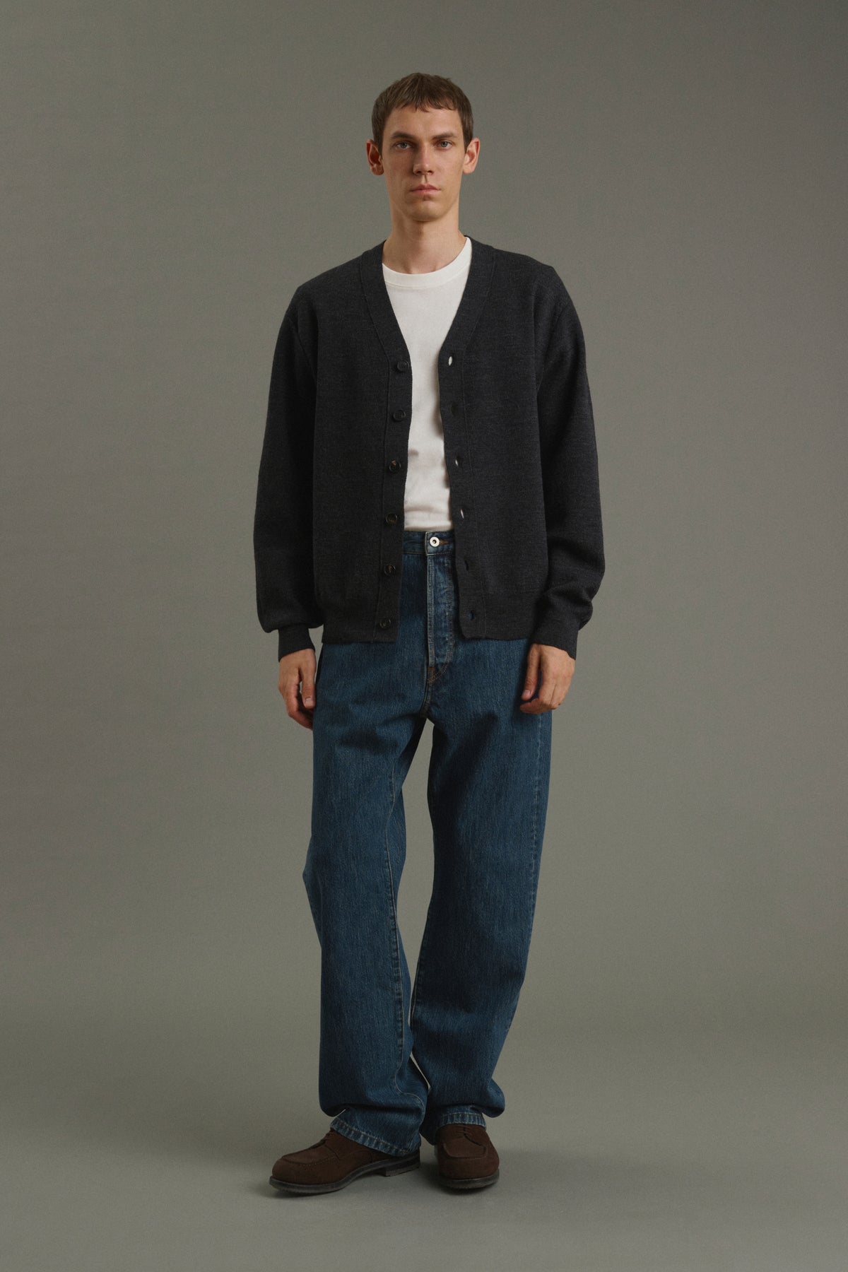 Cardigan Romeo - Grigio antracite - Lana - Uomo