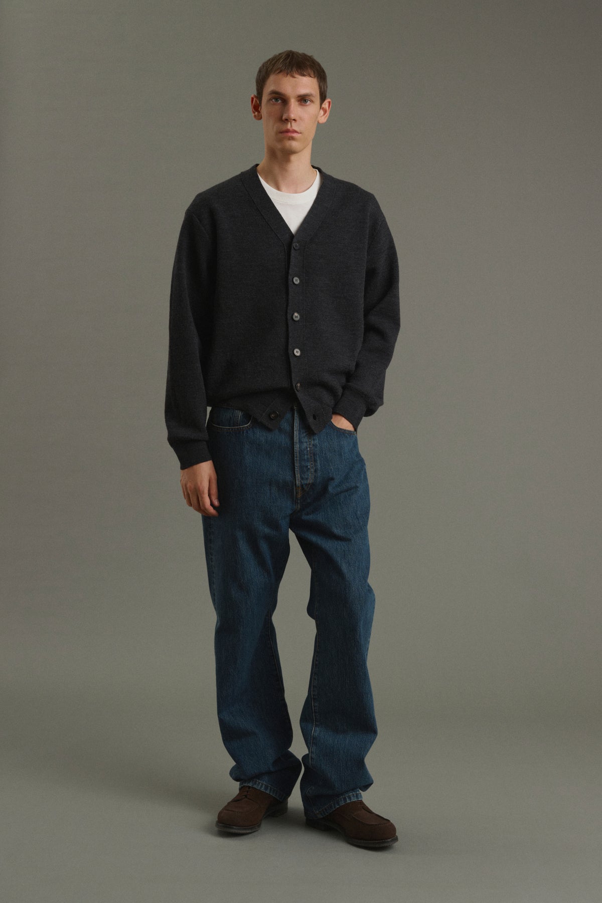 Cardigan Romeo - Grigio antracite - Lana - Uomo vue 4