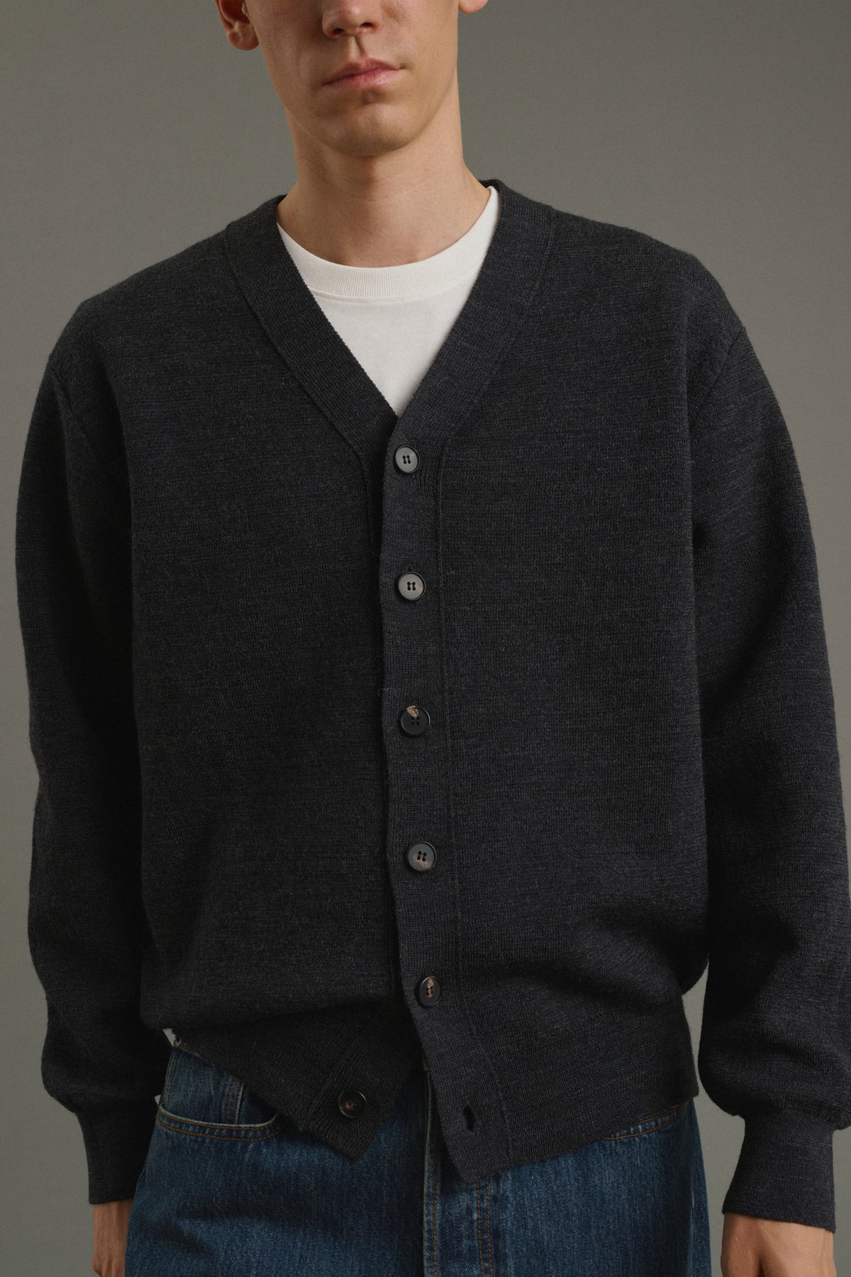 Cardigan Romeo - Grigio antracite - Lana - Uomo vue 6