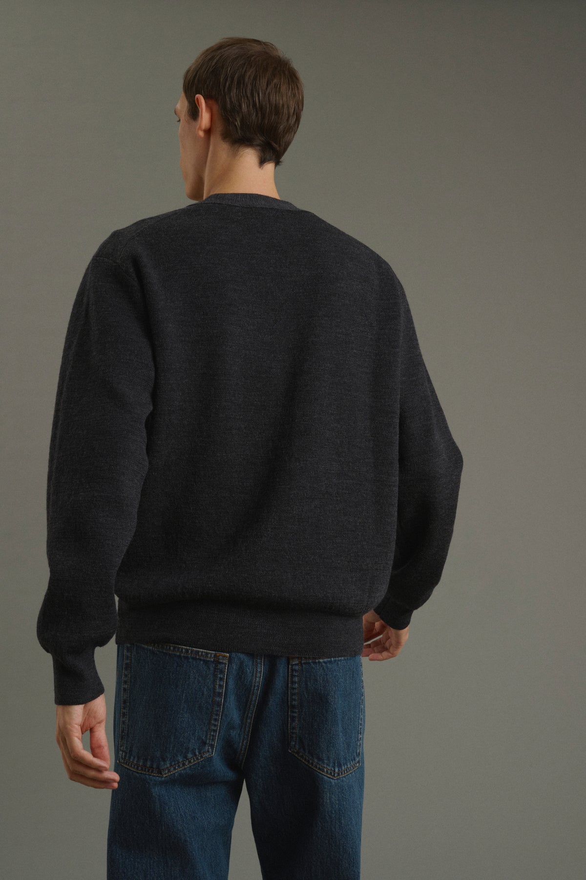 Cardigan Romeo - Grigio antracite - Lana - Uomo vue 3
