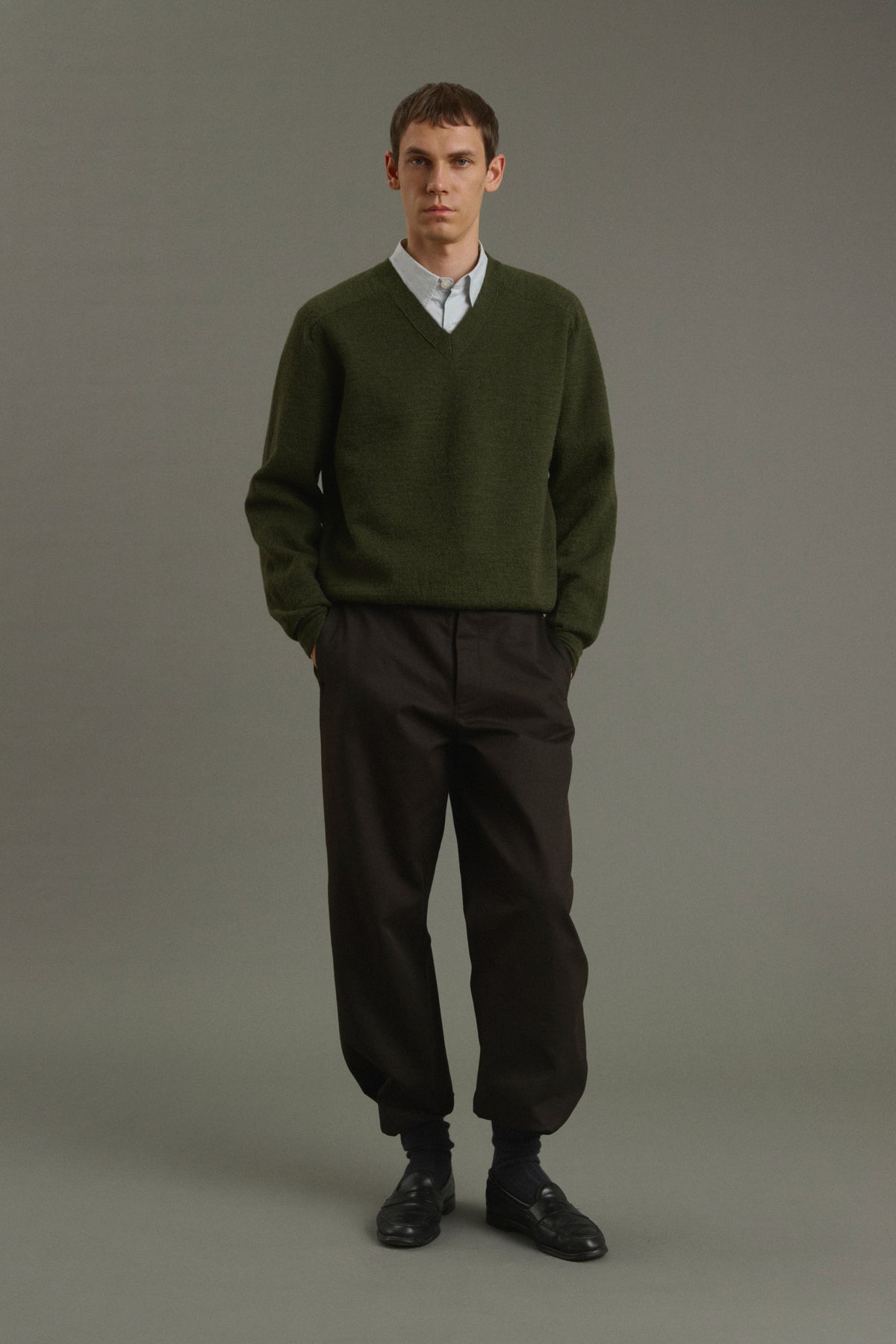 Pull Themo - Vert Foncé - Laine - Homme