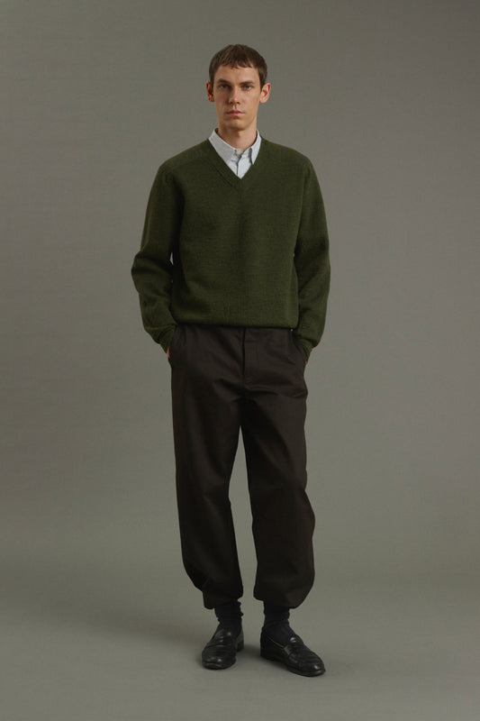 Pull Themo - Vert Foncé - Laine - Homme