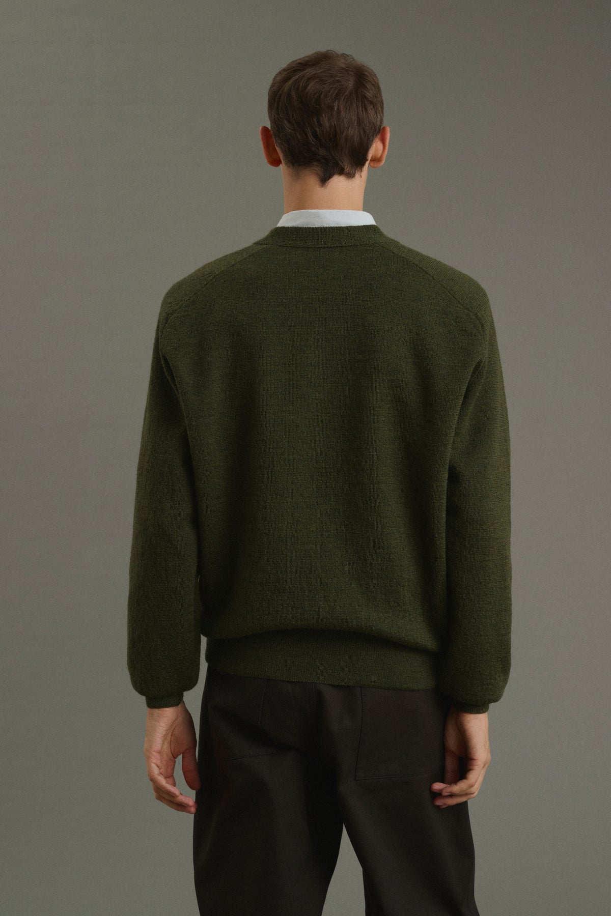 Pull Themo - Vert Foncé - Laine - Homme vue 4