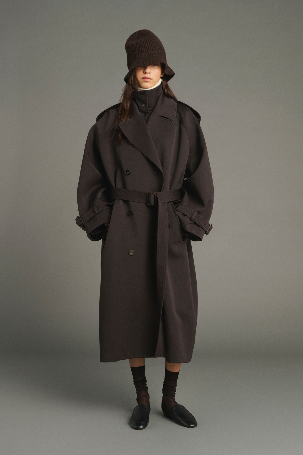 Manteau Lazare - Ébène - Laine - Femme vue 3