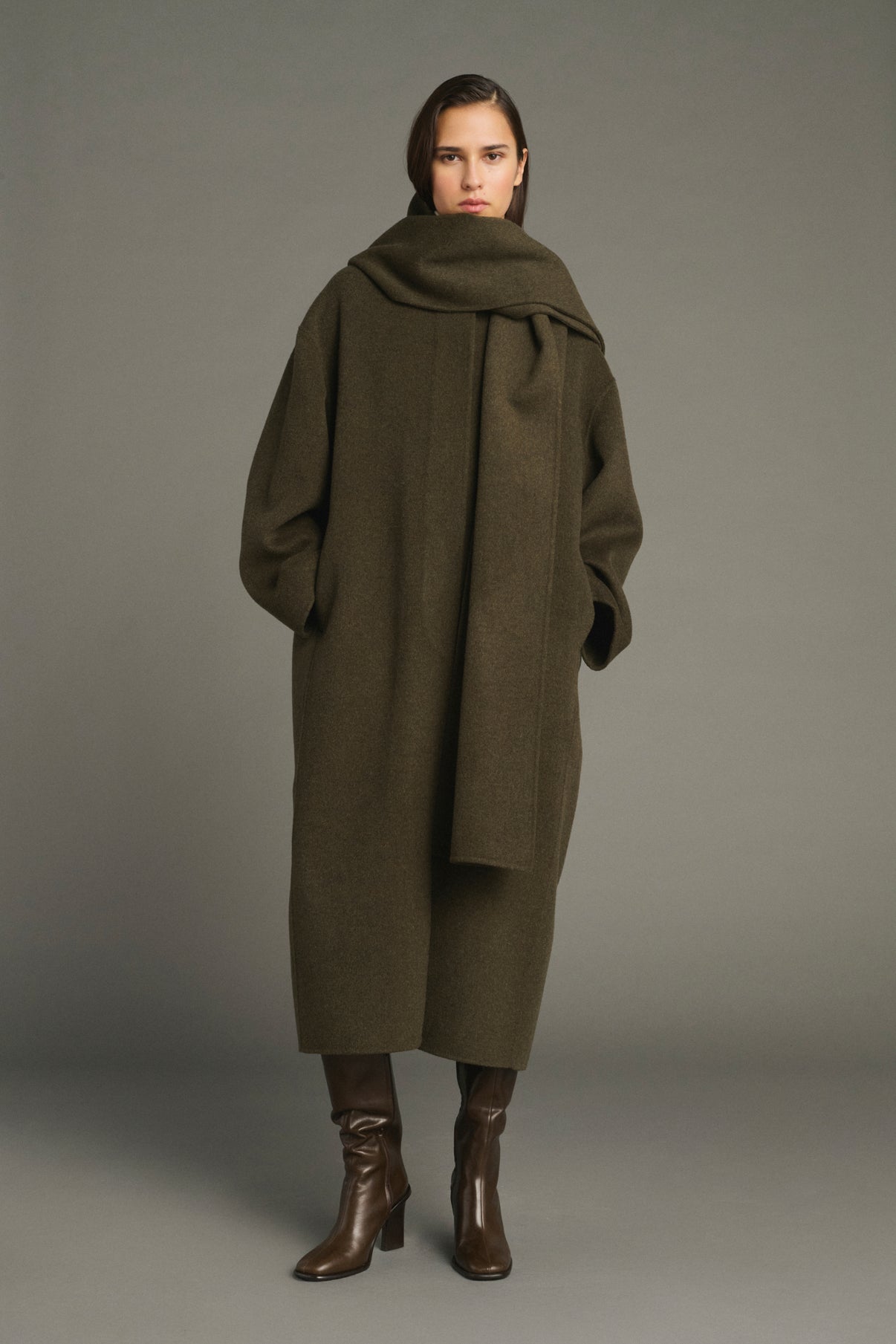 Cappotto Finn - Kaki Chiné - Lana - Donna vue 1