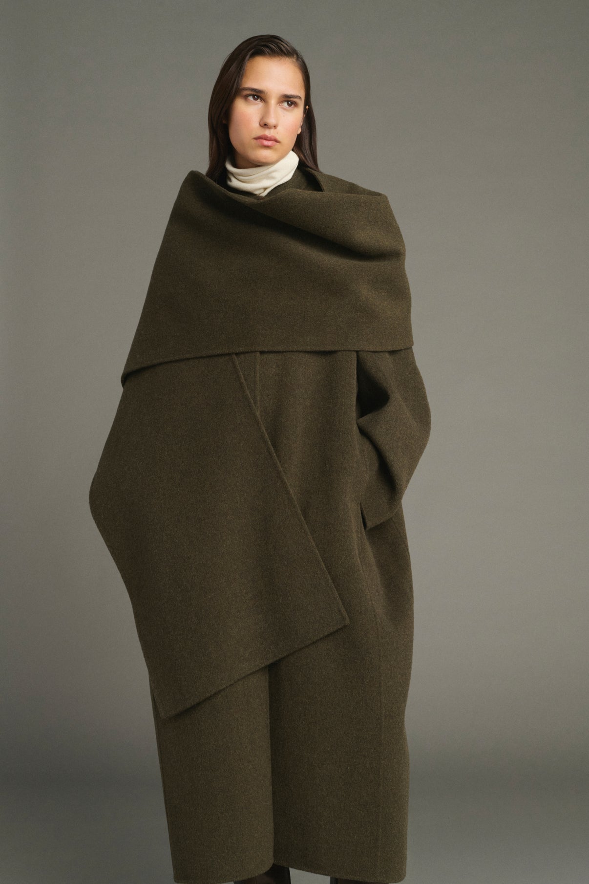 Cappotto Finn - Kaki Chiné - Lana - Donna vue 2