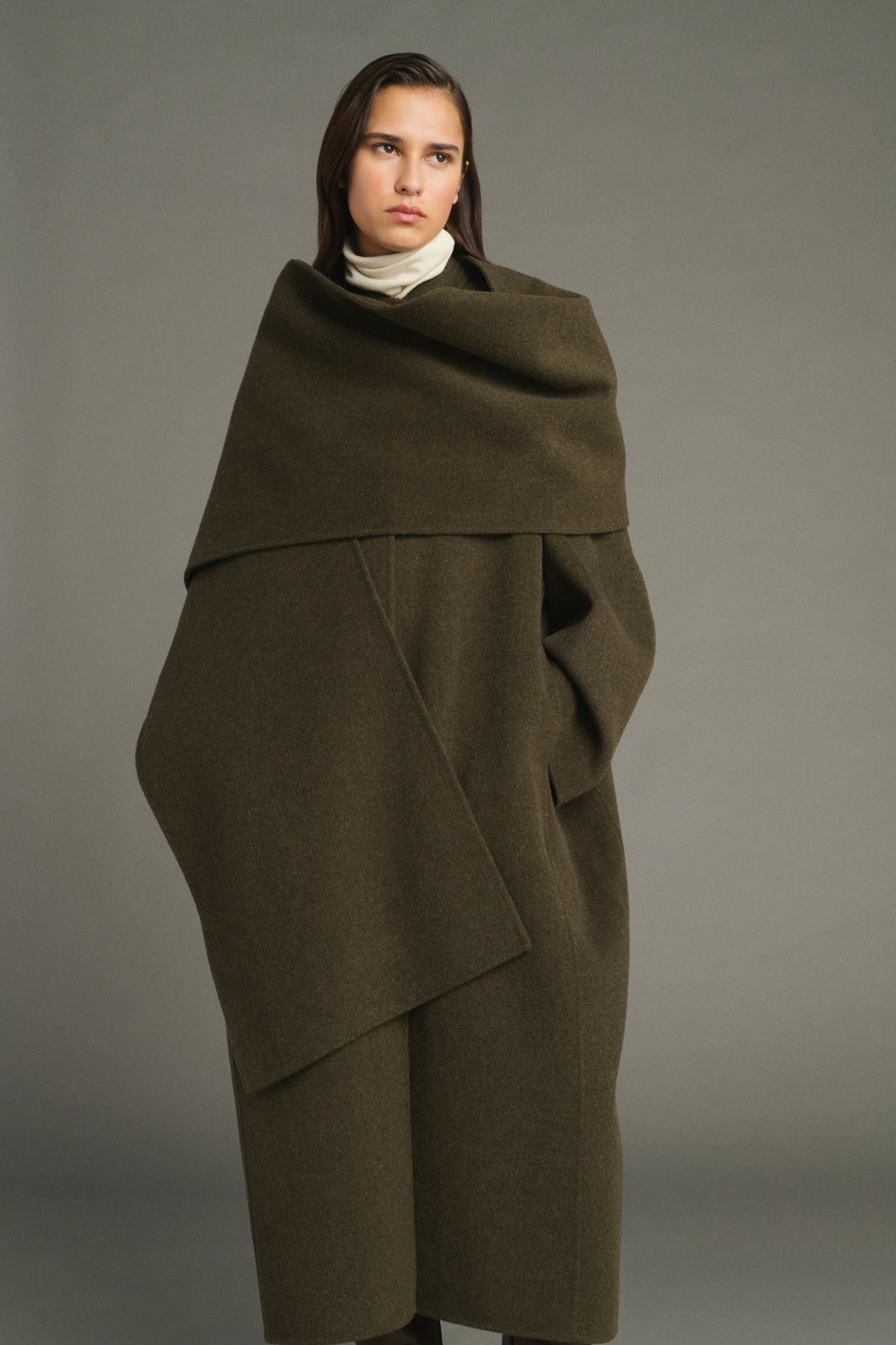 Cappotto Finn - Kaki Chiné - Lana - Donna