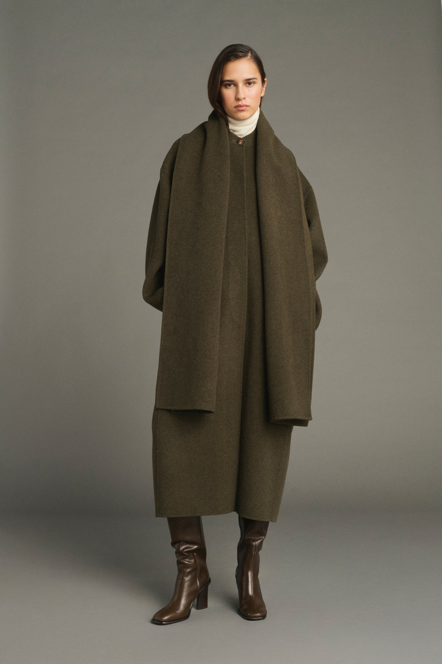 Cappotto Finn - Kaki Chiné - Lana - Donna