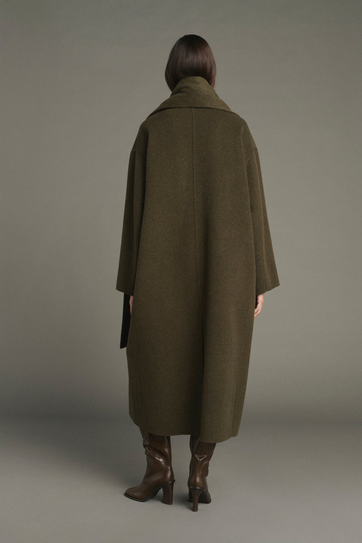 Cappotto Finn - Kaki Chiné - Lana - Donna vue 3