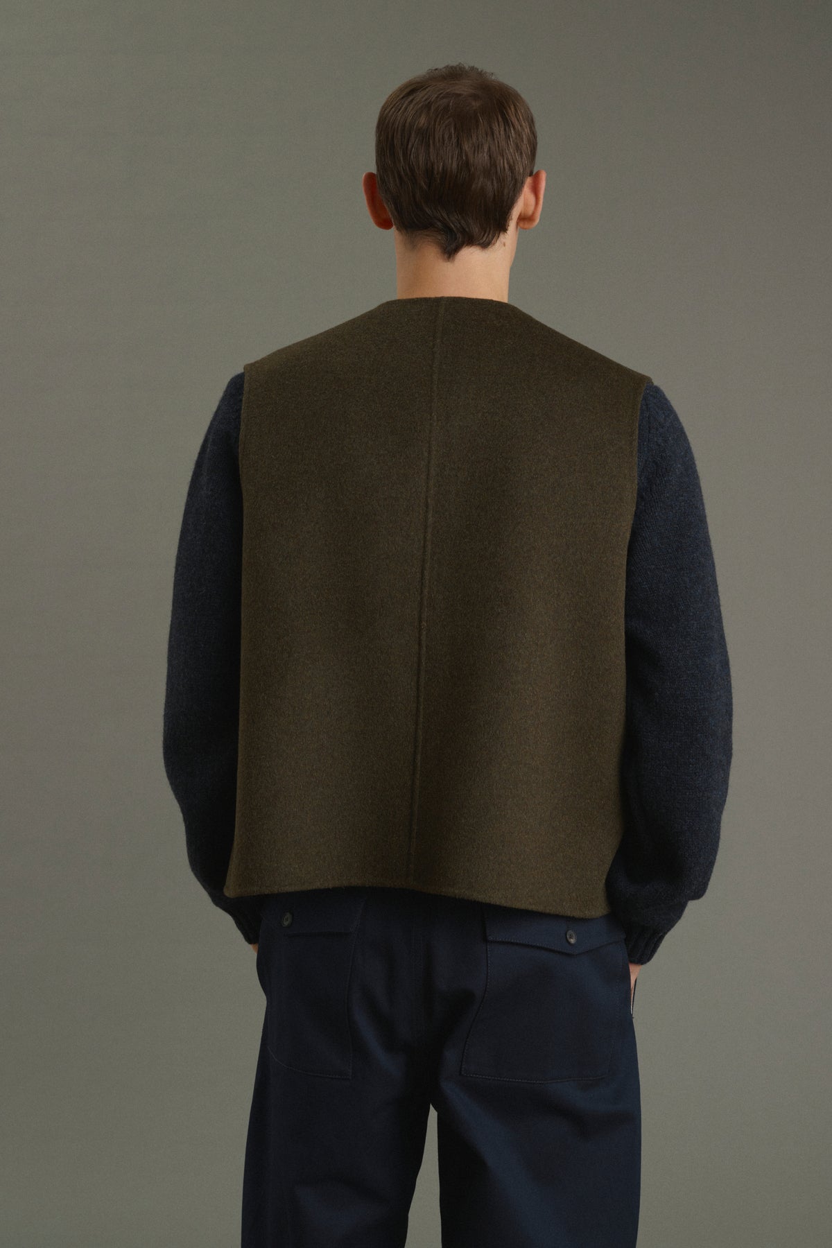 Veste Romain - Kaki Chiné - Double Face - Homme vue 6