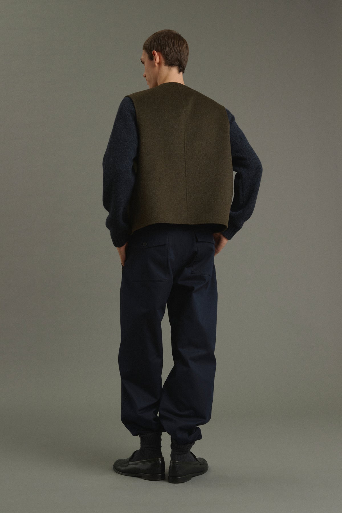 Veste Romain - Kaki Chiné - Double Face - Homme vue 4
