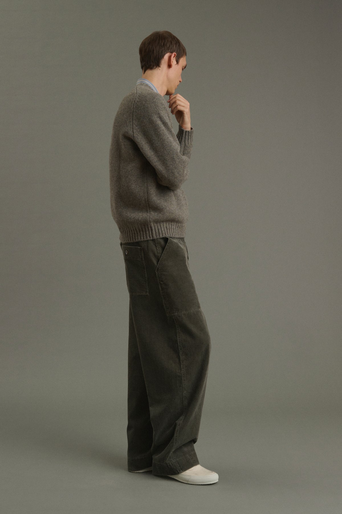 Maglione Isamu - Verde grigiastro - Lana - Uomo