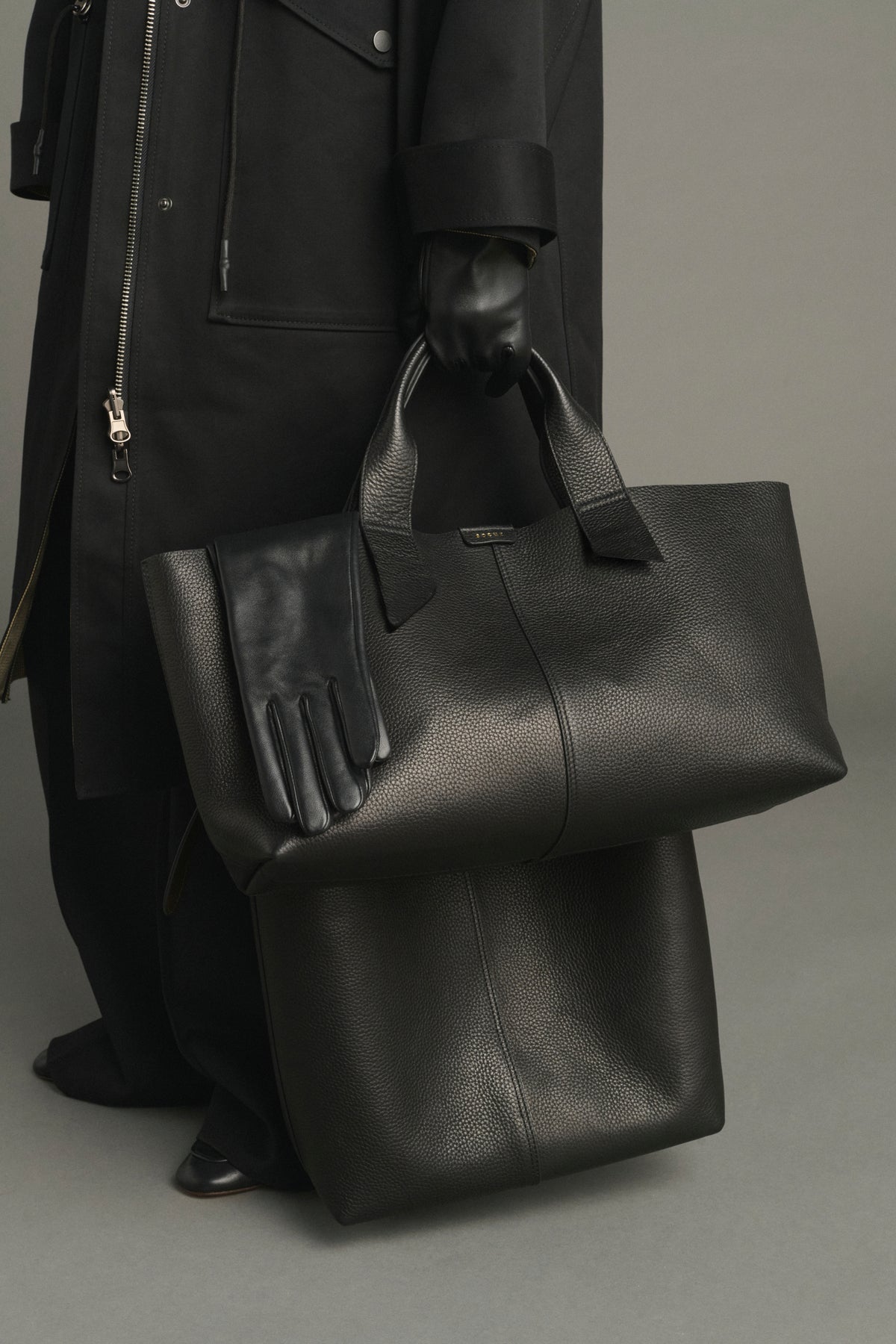 Borsa Suave - Noir Cuir Grainé Baguette - Soeur vue 2