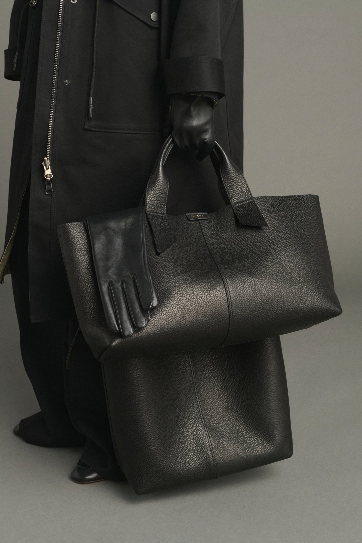Borsa Suave - Noir Cuir Grainé Baguette - Soeur
