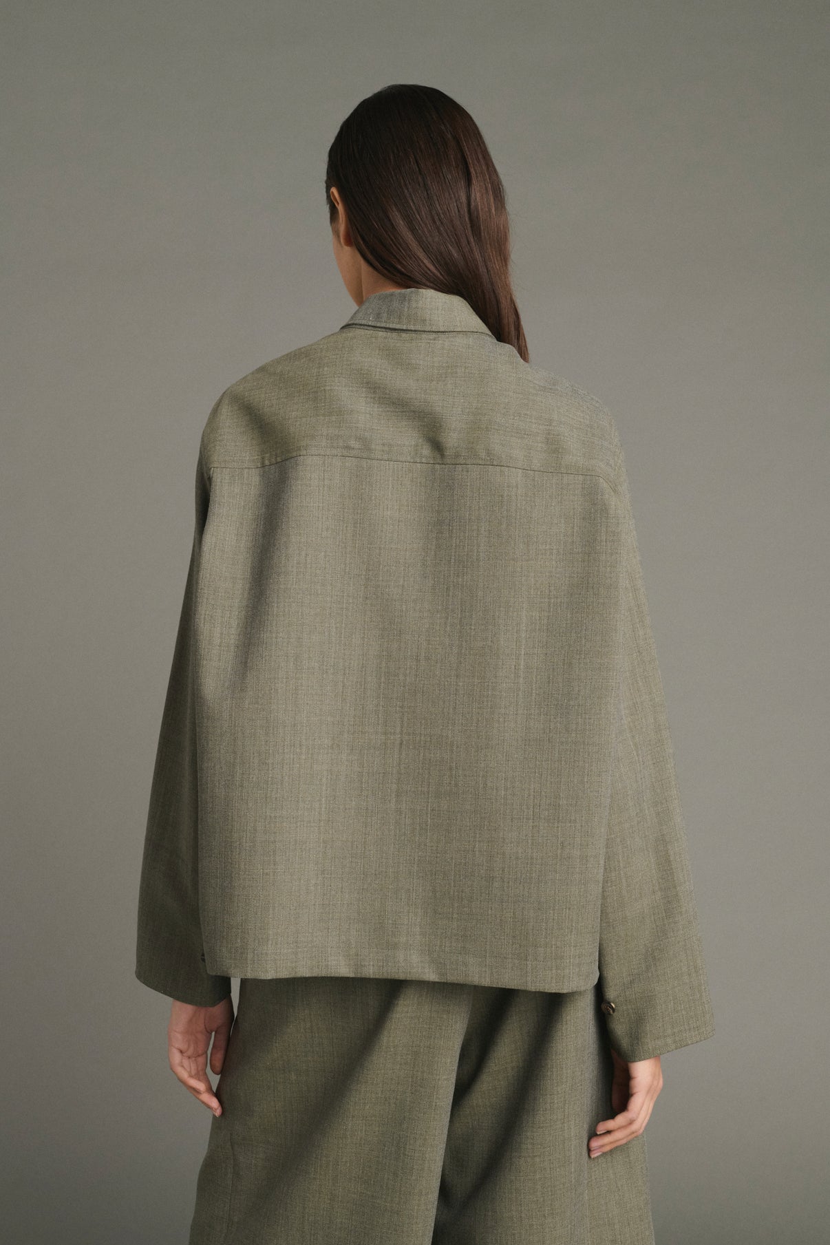 Jessie Blouse - Sage Green - Wool - Women vue 5