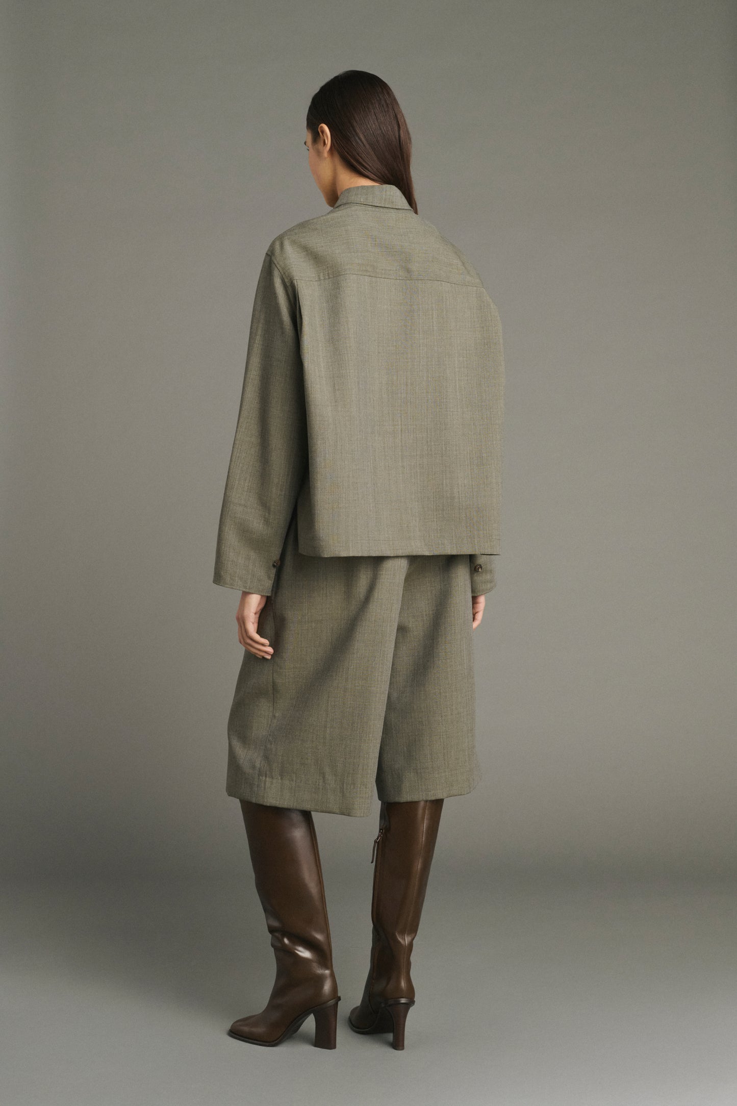 Bermuda Louison - Verde Grigio - Lana - Donna